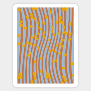 Wavy Stripes, Dots - Blue Sticker